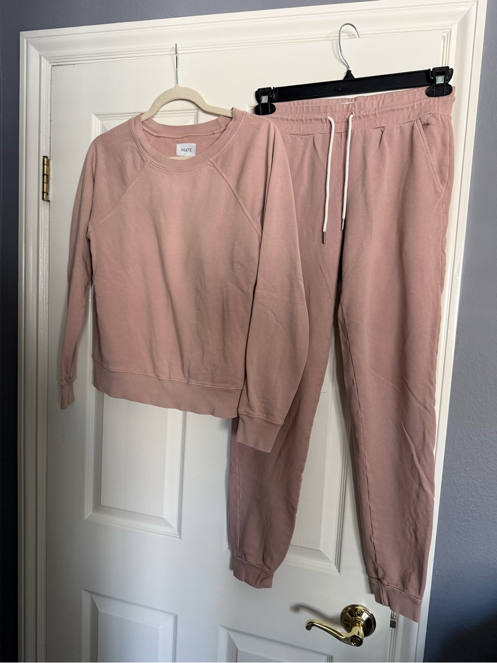 MATE the Label Pink Dusty Rose Sweatshirt and Joggers Set - Size Small